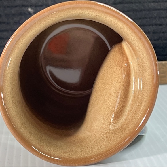 Clay in Motion Pottery Hand Warmer Mug Signed Neher Drip Glazed Green Blue Brown - Picture 4 of 11